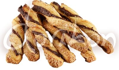 Croissan twister with praline and sesame seeds